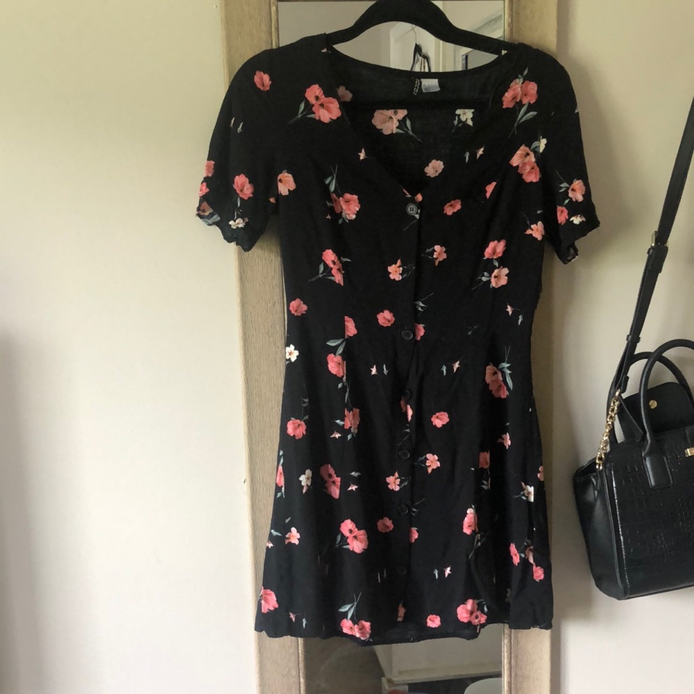 Black Dress with Flowers